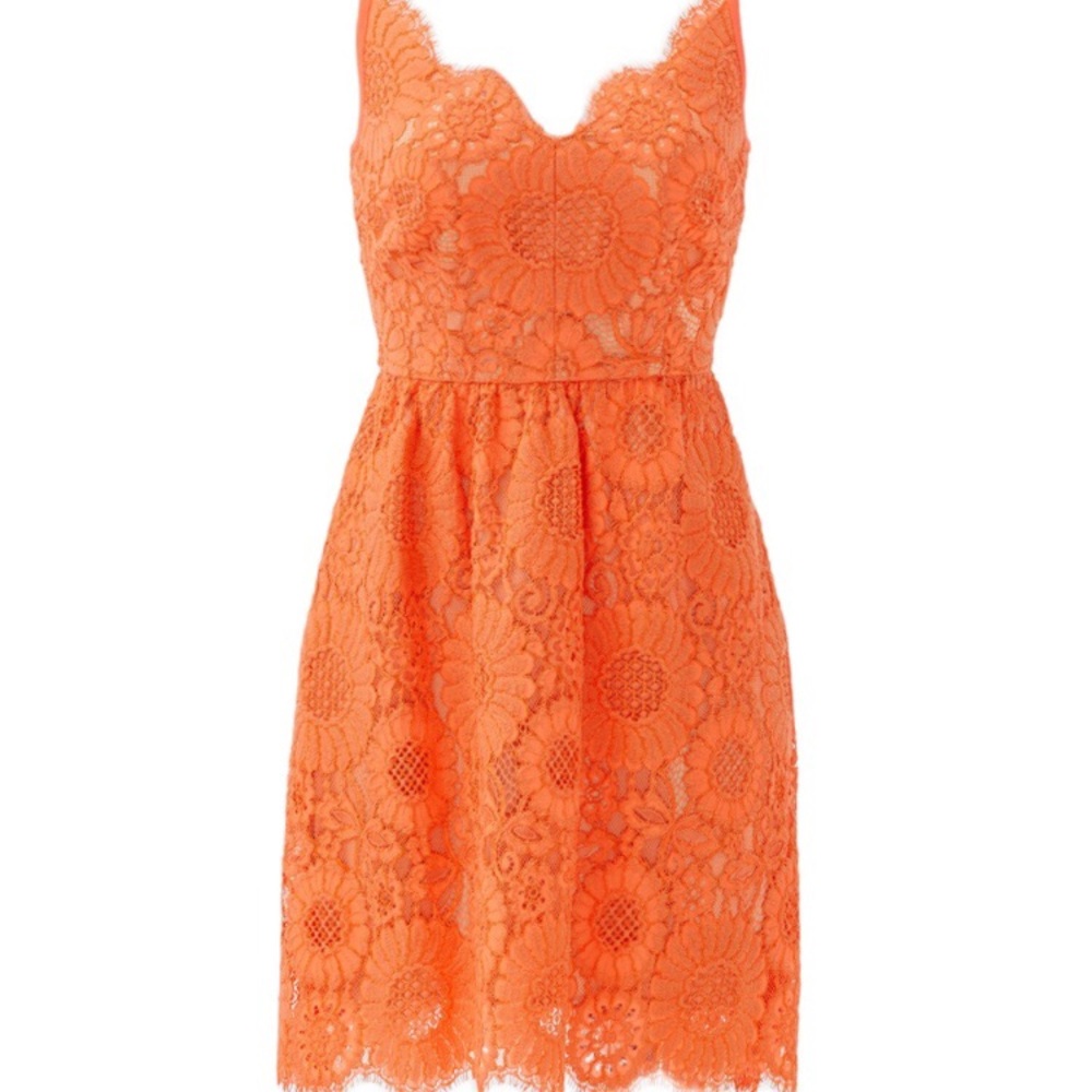 Trina Turk Orange Alcott Dress sz 2 silk lined - Picture 3 of 7